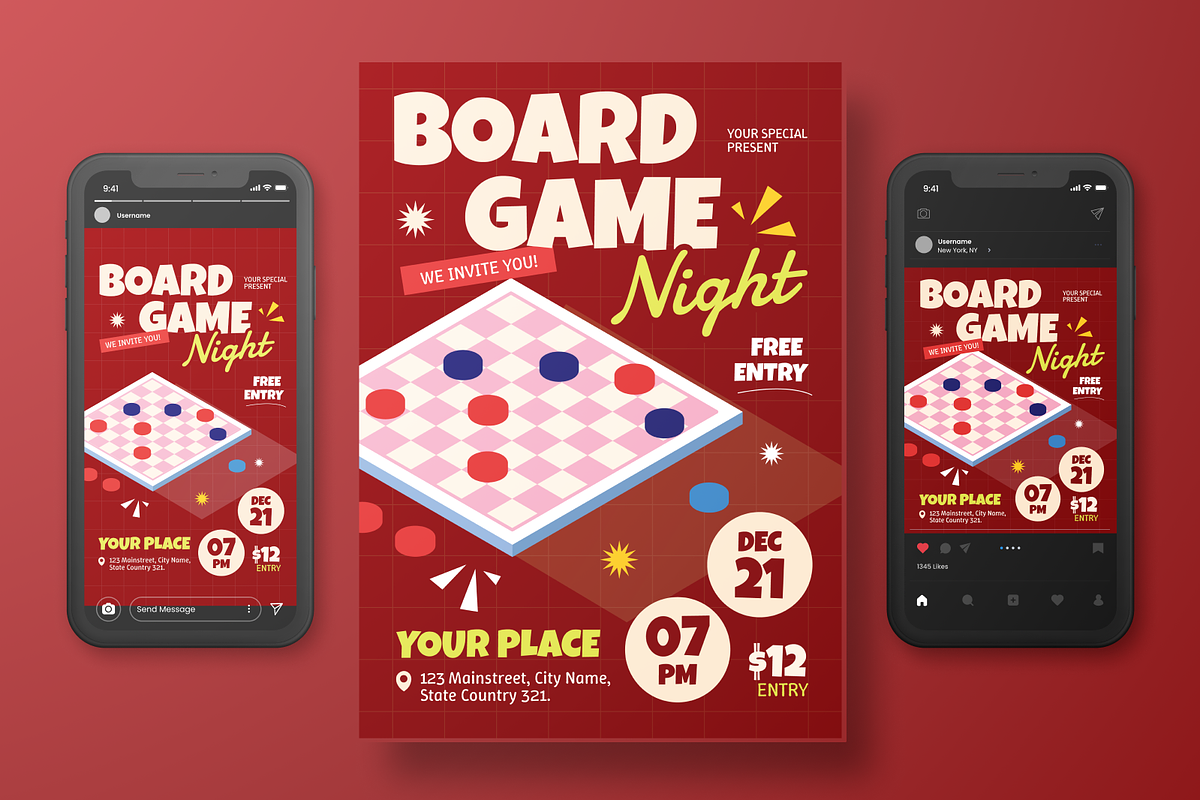 Board Game Night Flyer Set, a Flyer Template by Annora Studio (Photo 3 of 6)