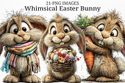 Whimsical Easter Bunny Clipart, an Illustration by Craft Nest (Thumbnail 1 of 10)