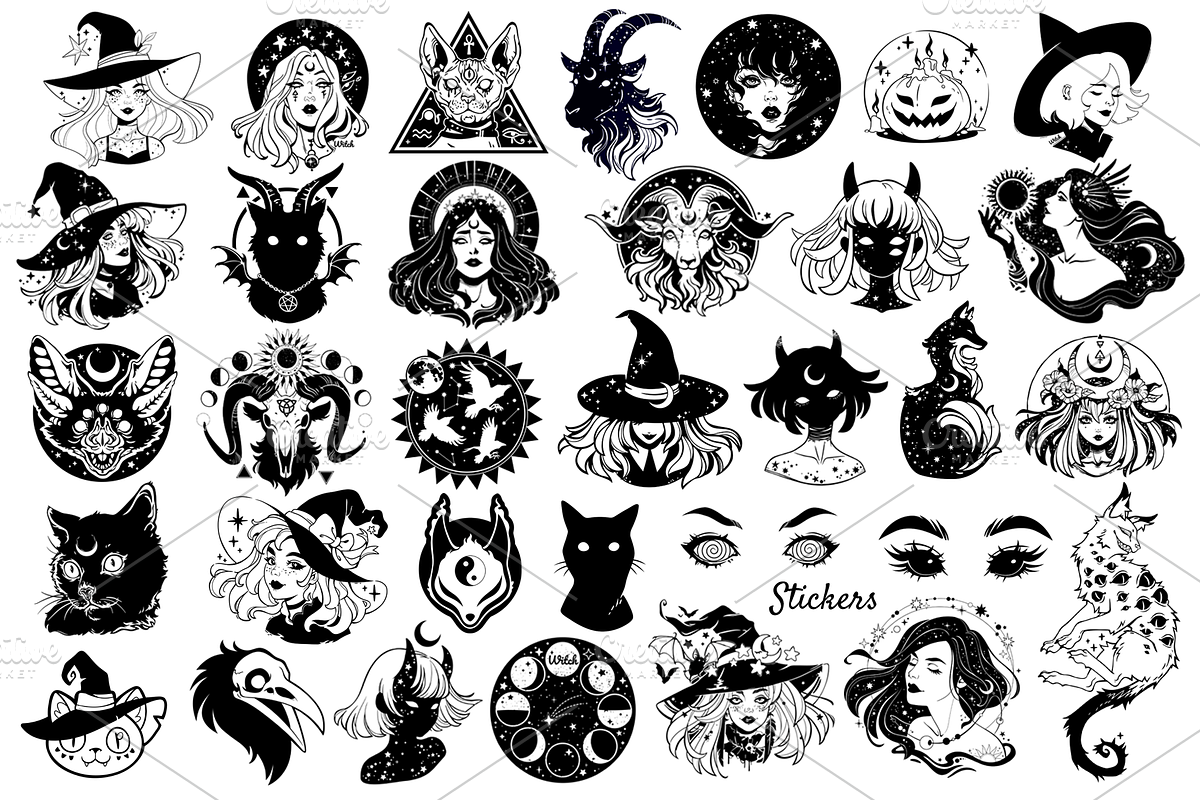 Stickers WITCHY vibe, an Animal Illustration by Victoria Bat (Photo 5 of 5)