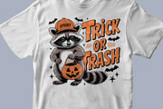 Trick or Trash Raccoon Halloween PNG, a Graphic by olgasallom (Thumbnail 3 of 3)