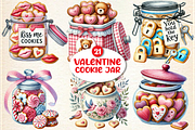 Valentine Clipart, Valentine Cookie, a Seasonal Illustration by DreamArtGraphic (Thumbnail 1 of 5)