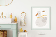 Cute Goose clipart & pattern for kid, an Animal Illustration by polikarpovaart (Thumbnail 3 of 9)