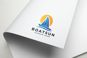 Boat Sun Sailing Logo, a Branding & Logo Template by Design_Planet