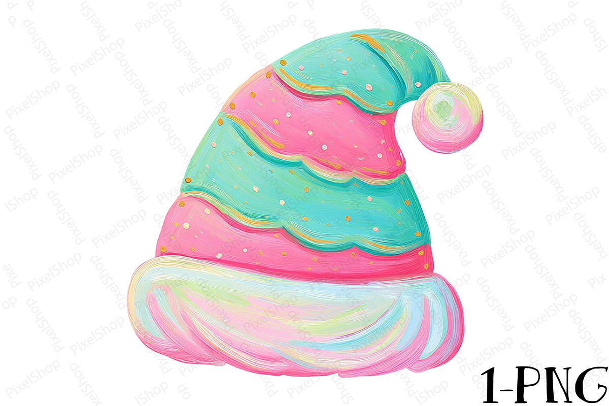 Cute Retro Christmas Santa Hat Desig, an Illustration by DreamPrint404 (Photo 1 of 7)