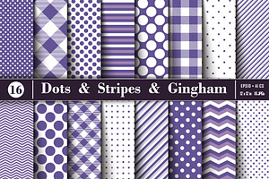 Ultra Violet Polka Dots And Stripes