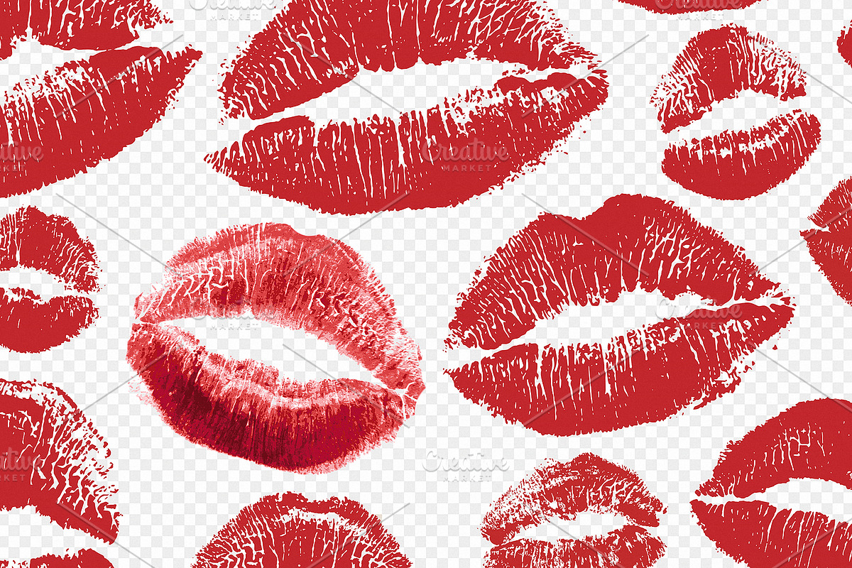 50 Red Lipstick Kiss Prints Clipart, an Object Graphic by Kokoshka (Photo 2 of 4)
