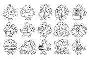 Autumn Turkey Doodle Line Art, a Seasonal Illustration by DENIDigitalArtSudio (Thumbnail 6 of 8)