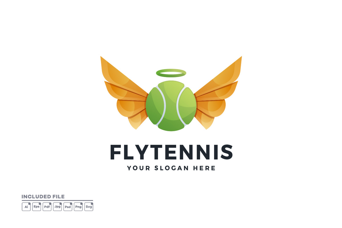 Tennis Wings Gradient Colorful Logo, a Branding & Logo Template by yuanesei