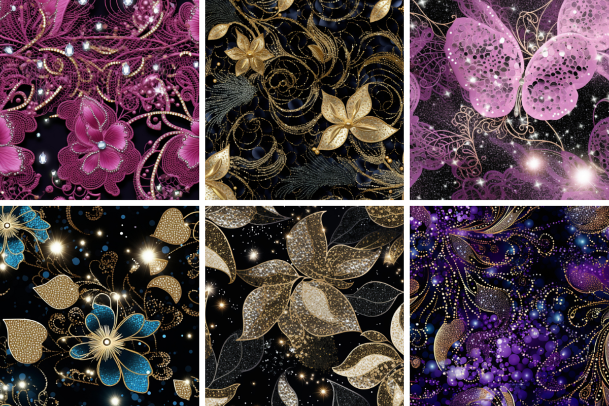 Glitter Lace Seamless Patterns, a Pattern Graphic by PrintablesByFranklyn (Photo 3 of 4)