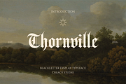 Thornville — Blackletter Display, a Blackletter Font by Creacy Studio (Thumbnail 1 of 10)