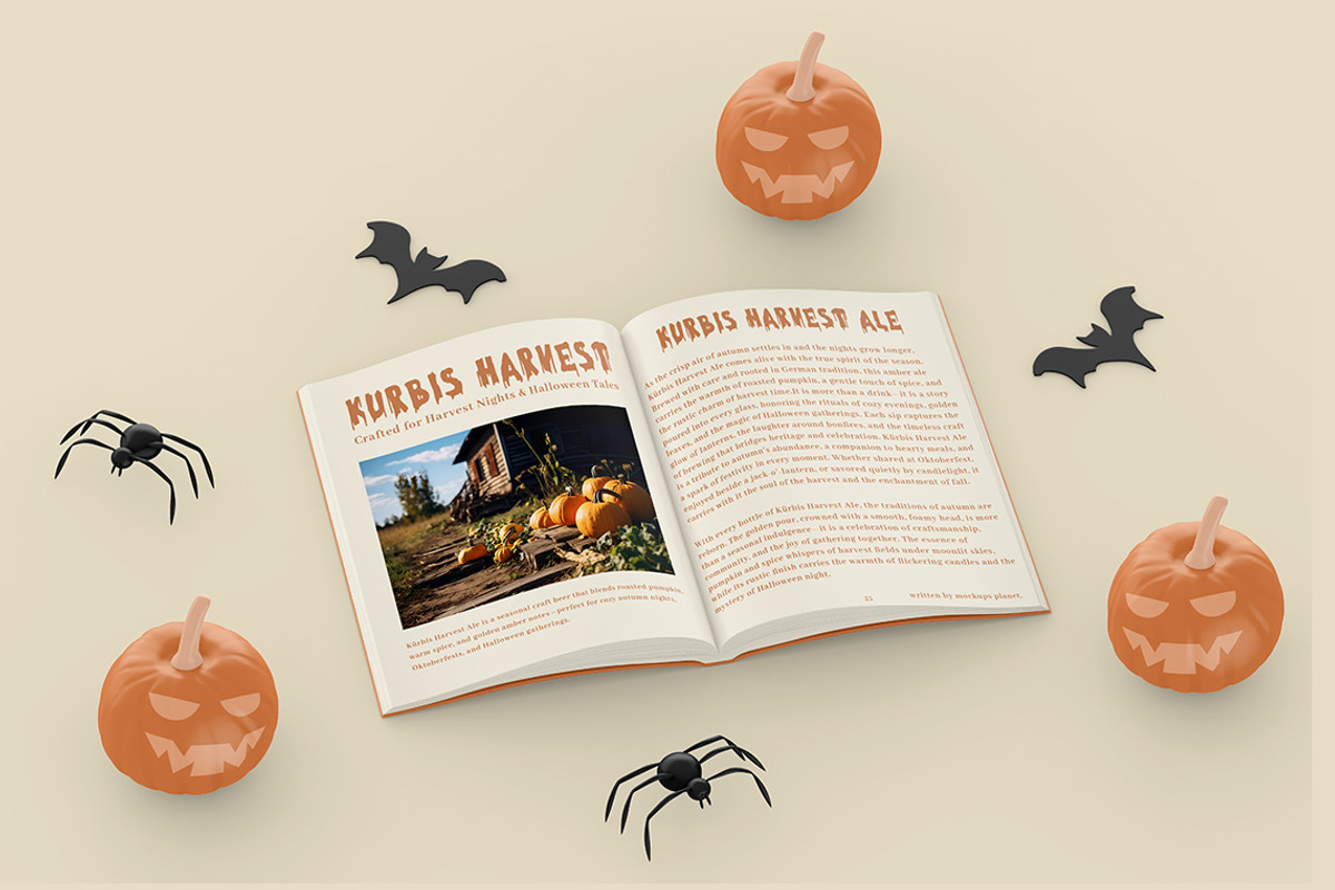 Halloween Open Book Mockup, a Mockup by Mockups Planet (Photo 2 of 2)