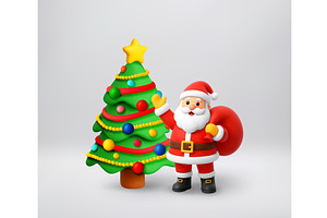 Happy Santa Claus waving with, an Object Illustration by Abscent