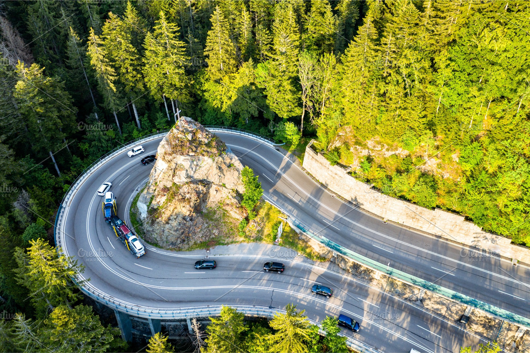 Kreuzfelsenkurve a hairpin turn in stock photo containing germany and road, a Nature Photo by Leonid Andronov