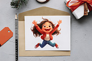 Cute Girl with Emotion Clipart, an Illustration by RobertsArt (Thumbnail 6 of 7)