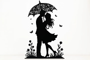 Romantic Couple Holding Umbrella, an Illustration by Amazin_art (Thumbnail 9 of 21)
