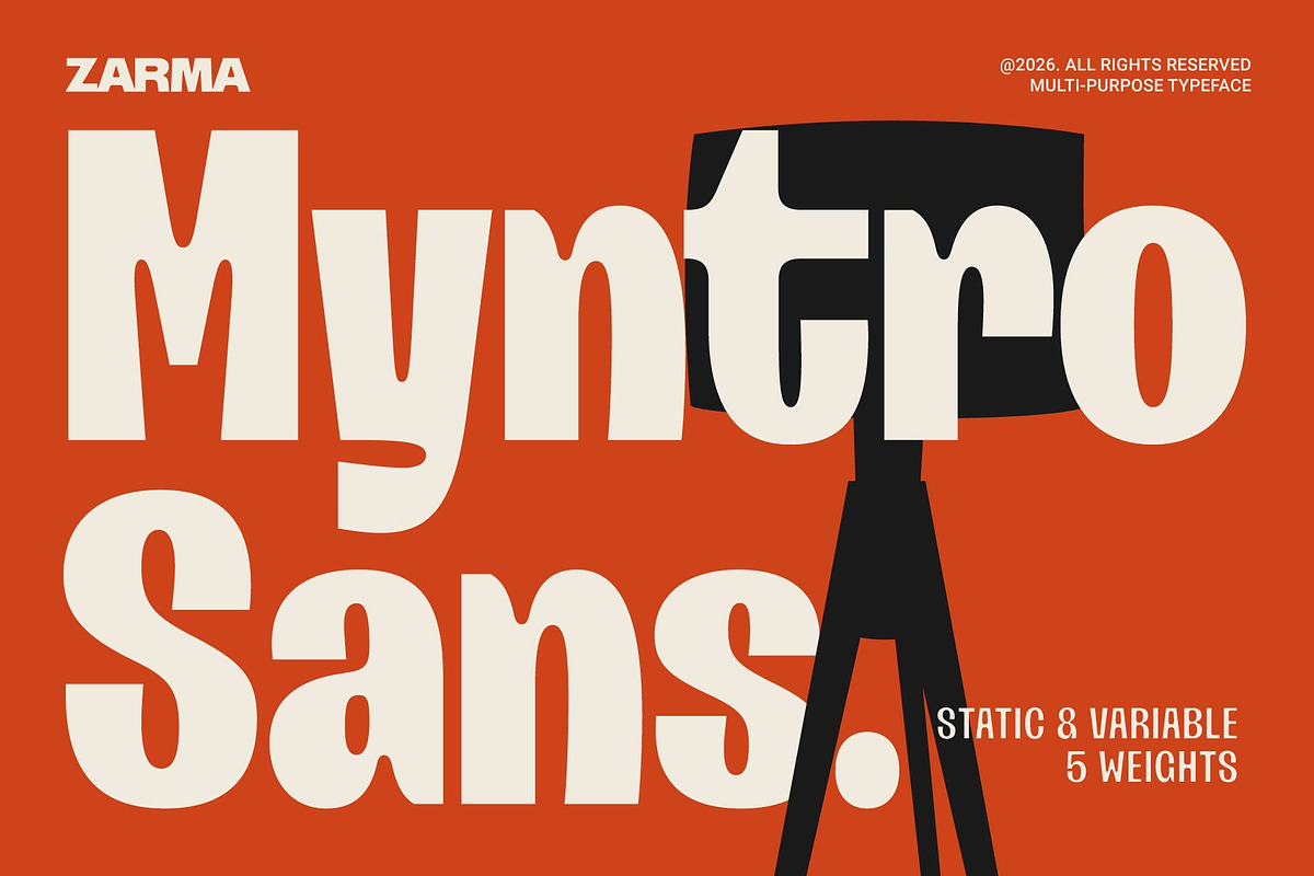 Myntro Sans – Bold Condensed Display, a Sans Serif Font by Zarma Type (Photo 1 of 14)