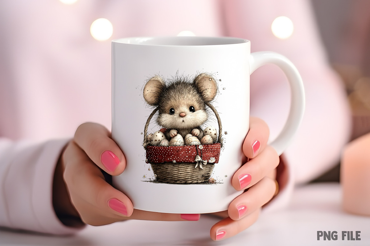 Whimsical Easter Mouse Clipart Png, an Illustration by Craft Nest (Photo 7 of 11)