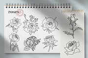Flowers Line Hand Drawn, a Decorative Illustration by LanaDzi (Thumbnail 3 of 10)