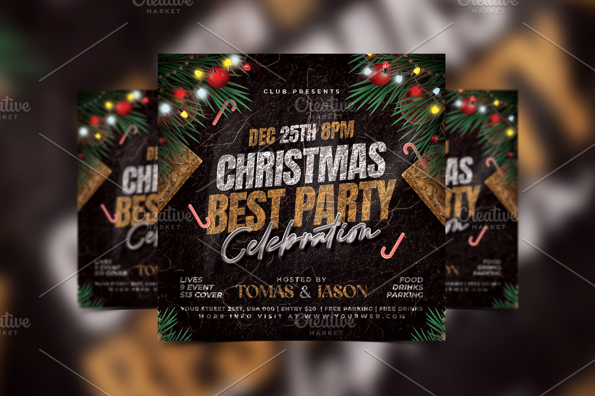 10 Christmas Party Flyer Bundle, a Flyer Template by StarPixles11 (Photo 7 of 12)