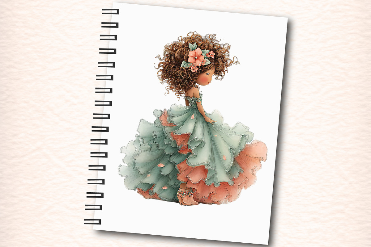 Boho Floral Summer Girls Clipart, an Illustration by Digital Artistic99 (Photo 7 of 11)