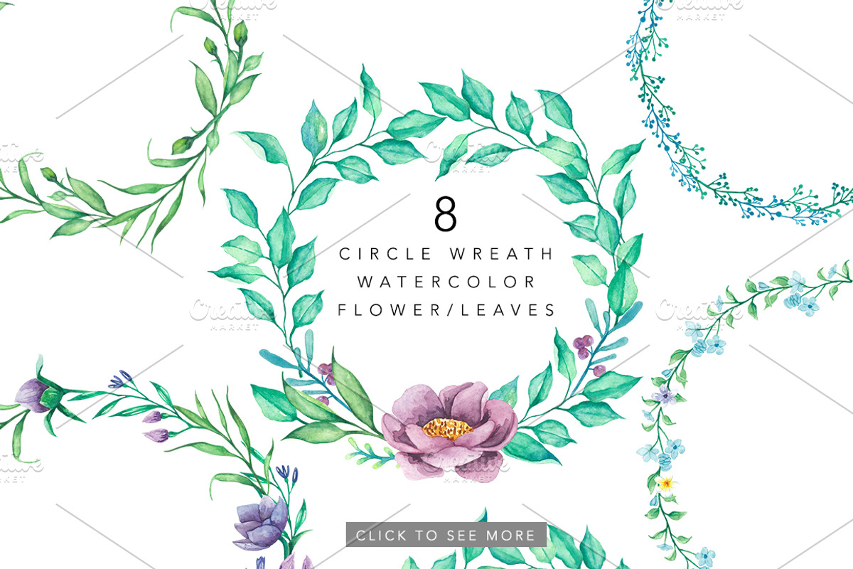 VIOLITA Floral Design Set Watercolor, a Texture Illustration by andypray (Photo 3 of 6)