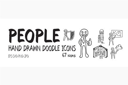 67 People doodle icons