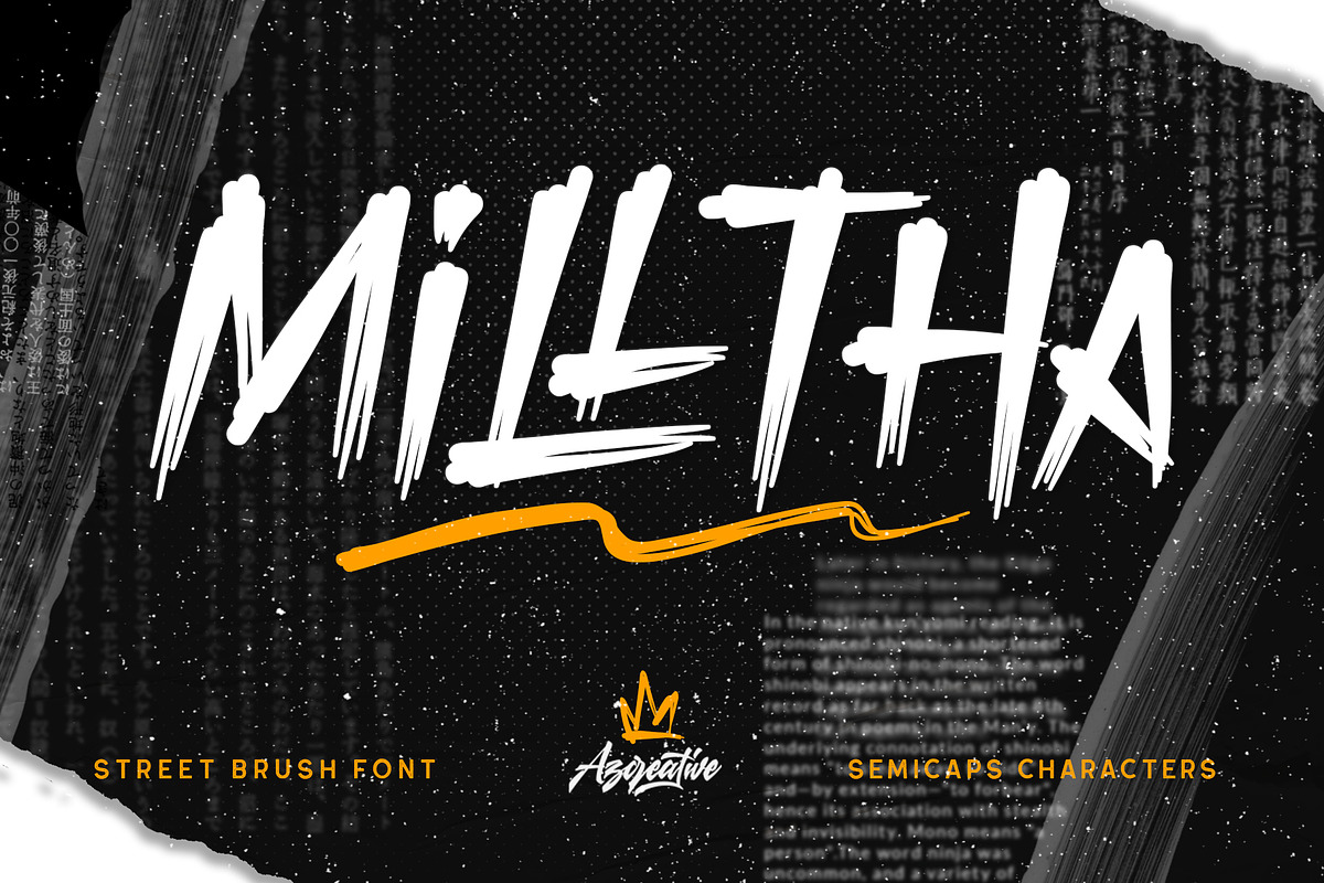 Milltha -  Street Writing Font, a Script Font by Azcreative Studio (Photo 1 of 7)