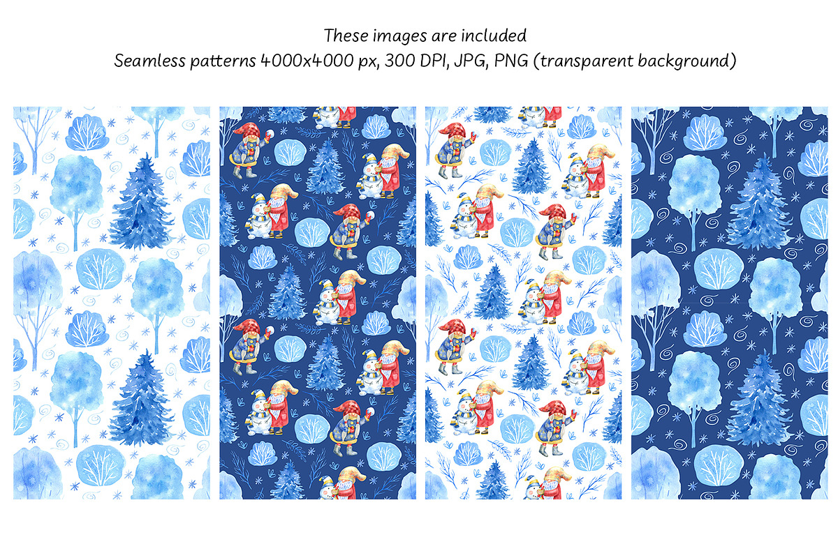Winter Day Watercolor Collection, a Decorative Illustration by Anna Druzhkova (Photo 10 of 17)