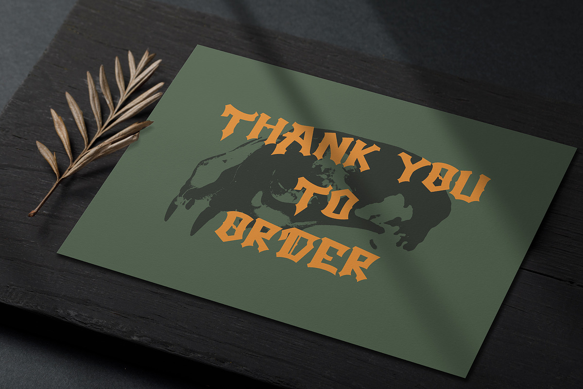 Hitron - Blackletter Typeface Font, a Handwritten Font by Arendxstudio (Photo 5 of 9)