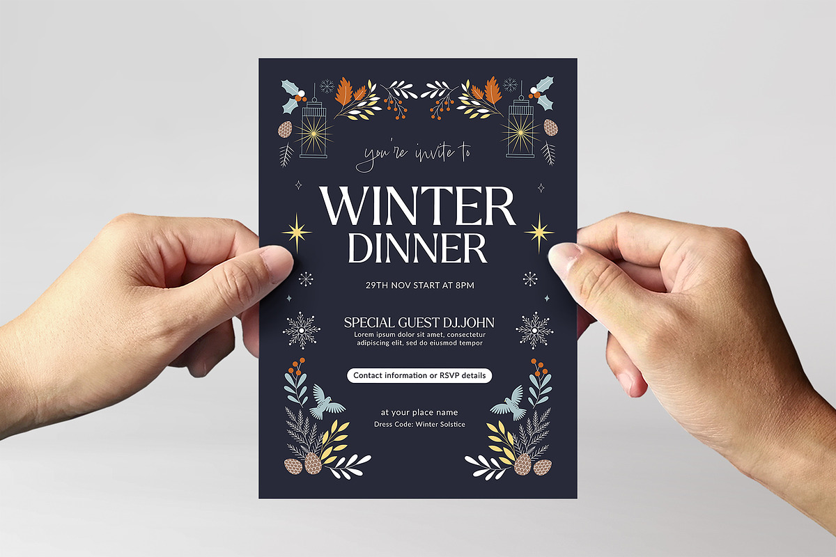Winter Invitation Flyer Template, a Flyer Template by BrandPacks (Photo 4 of 5)