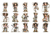 Cowgirl PNG Clipart Bundle, a Person Illustration by Nicolle's Colorful Art (Thumbnail 2 of 6)