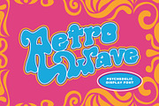 Retrowave Psychedelic Display Font, a Font by Dawnside Graphic (Thumbnail 1 of 9)