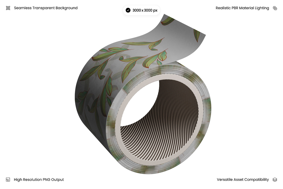 Botanical Tape Roll Dispenser 3D, an Object 3D Model by Wencory (Photo 1 of 2)