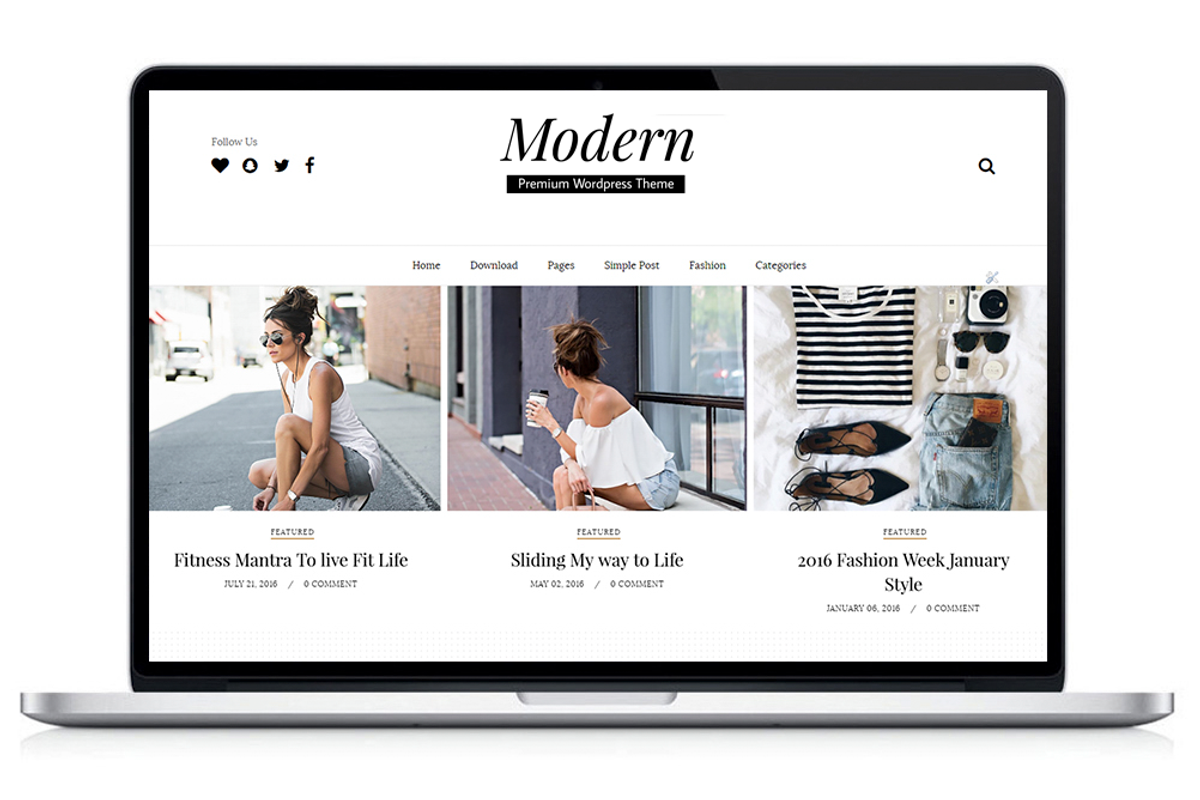 Modern-Wordpress Blog Theme, a WordPress Template by bthemez (Photo 1 of 4)