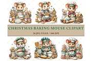 Christmas Mouse Baking Clipart JPG, a Seasonal Illustration by Memories By Lea (Thumbnail 2 of 17)