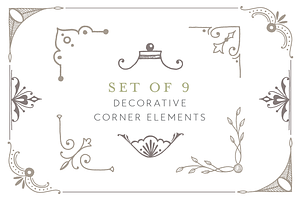 9 Hand Drawn Corner Elements