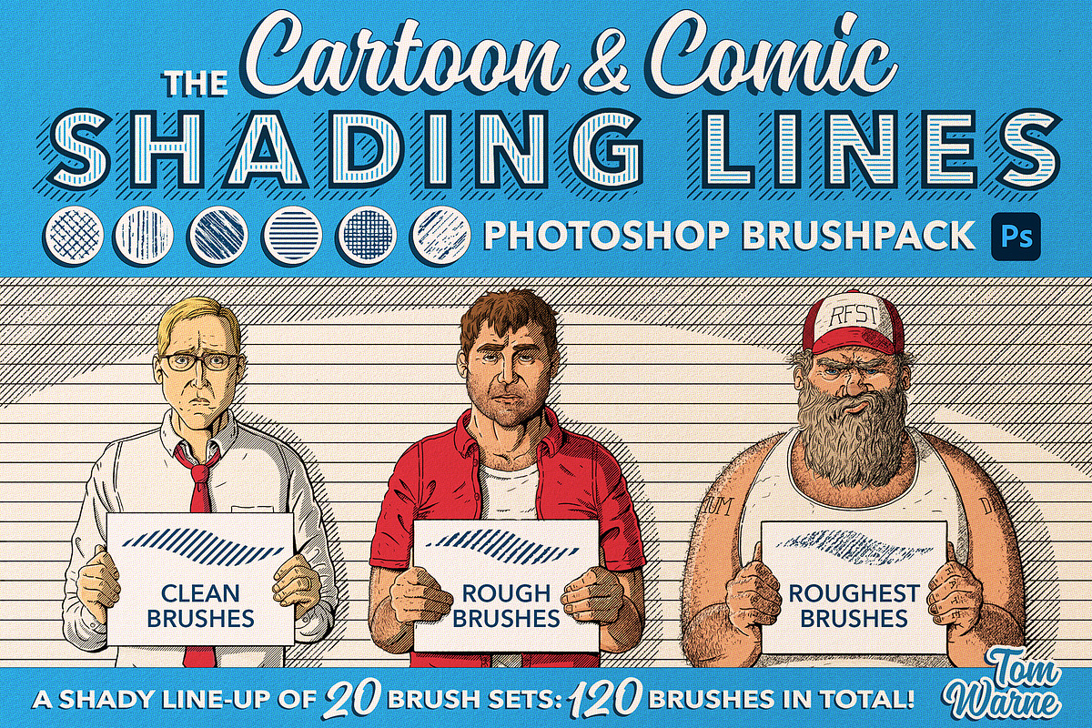 Shading Lines Photoshop Brushpack, a Brush Add-On by TomWarne (Photo 1 of 25)