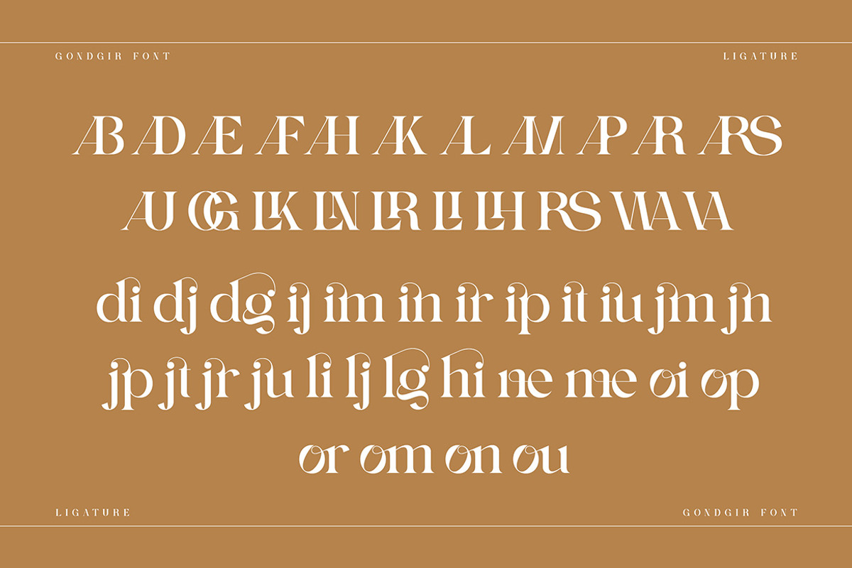 Gondgir - Elegant Serif Font, a Serif Font by Cruzine (Photo 5 of 8)