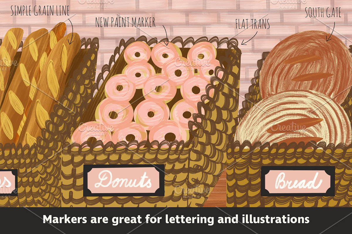 Bistro Markers for Procreate, a Brush Add-On by Biso Studio (Photo 3 of 6)