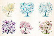 Pastel Spring Trees Clipart, an Illustration by DreamArtGraphic (Thumbnail 5 of 5)