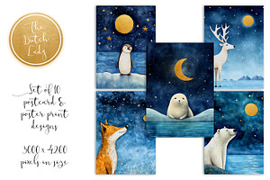 Cute Arctic Animals Postcards & Art