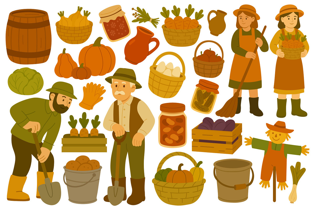 Harvest set, a Seasonal Illustration by ananastya (Photo 2 of 6)