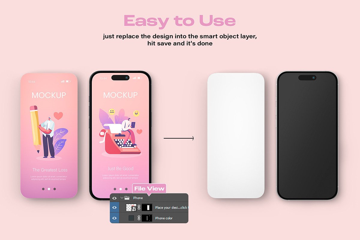 Phone Screen Mockup Set, an iPhone Mockup by ForgeDesign (Photo 2 of 13)