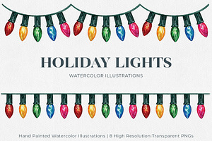 Holiday Lights Watercolors