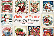 Christmas Postage Stamp PNG, an Illustration by Creative Art (Thumbnail 1 of 2)