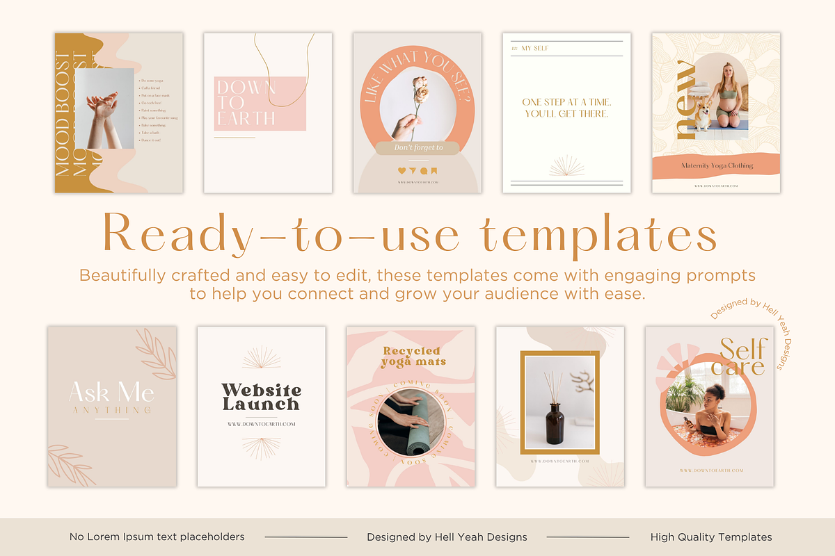Nourish Instagram Post Templates, a Social Media Template by Hell Yeah ...