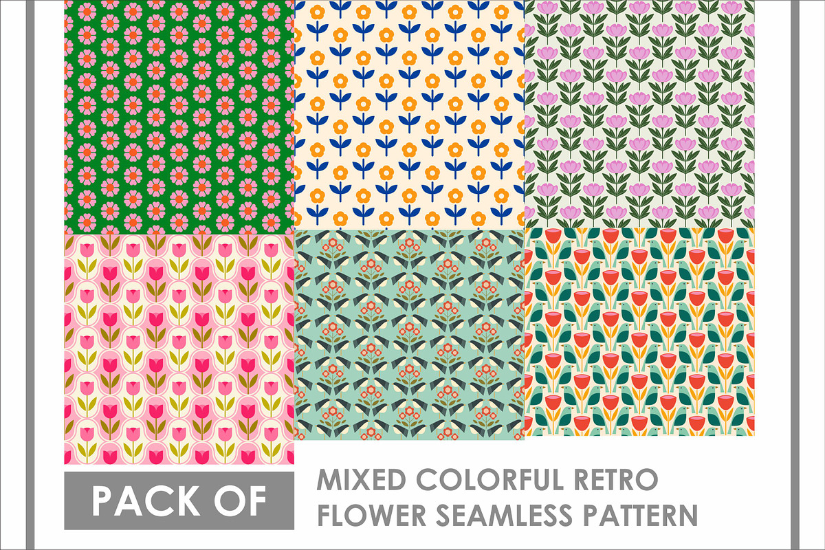 Pack of mixed colorful flower, a Pattern Graphic by Brainware Graphic (Photo 1 of 13)
