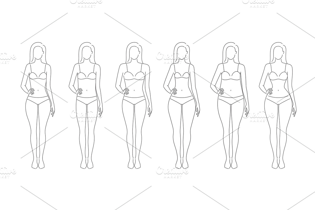 Five types of women s body shapes, an Object Illustration by Alltruecolours