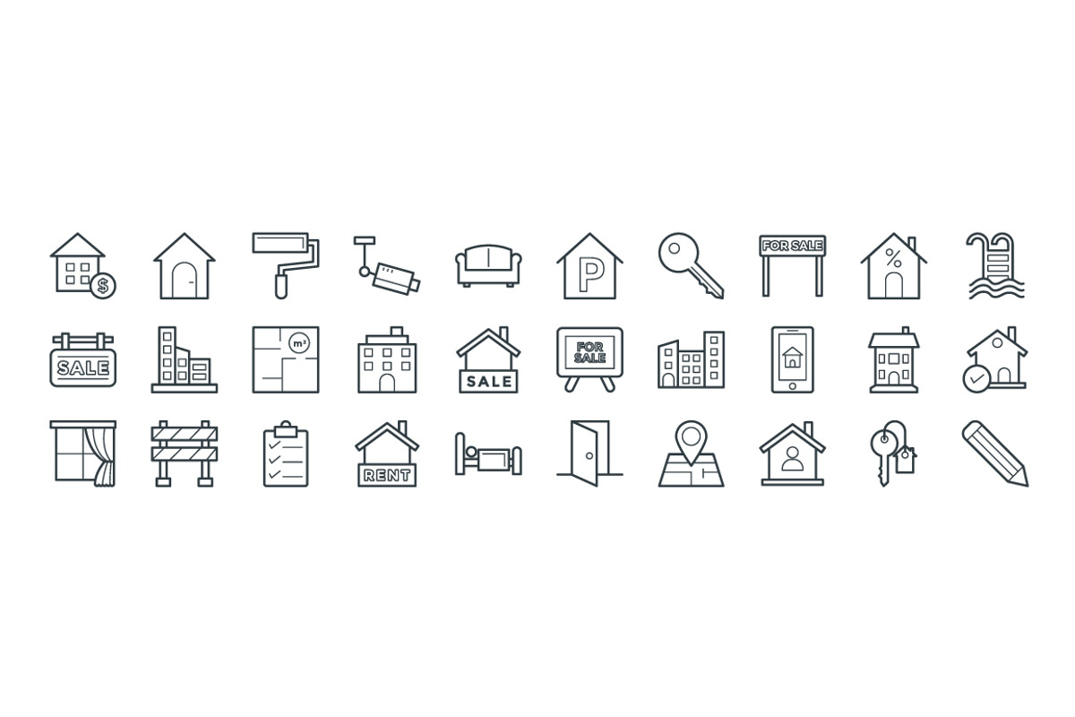 100+ Real Estate Vector Icons, an Outline Icon by Vectors Market (Photo 3 of 3)