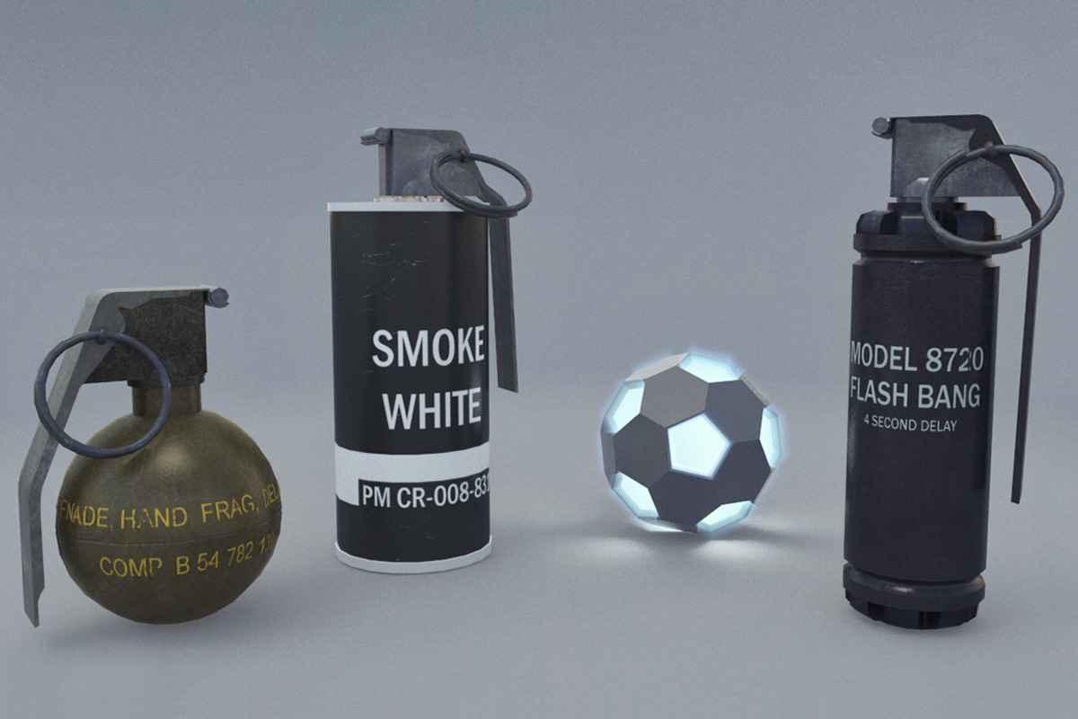 Grenades Pack, an Object 3D Model by RivermillStudios (Photo 1 of 8)